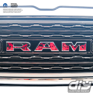 RAM Grill Emblem Overlay Decals RED FIRE FLAMES Fits 2009-2025 1500-5500