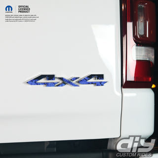 RAM 4x4 Emblem Overlay Decals BLUE FIRE FLAMES Fits 2009-2023 1500-5500