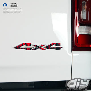 RAM 4x4 Emblem Overlay Decals DRIPPING RED Fits 2009-2025 1500-5500