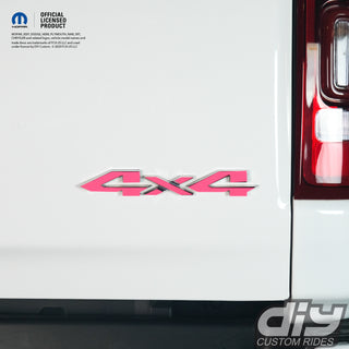 RAM 4x4 Emblem Overlay Decals FLUORESCENT HOT PINK Fits 2009-2023 1500-5500