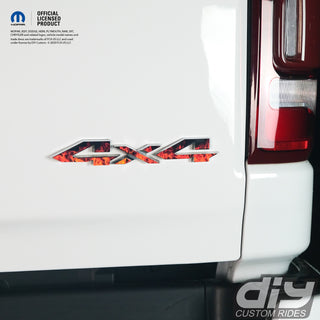 RAM 4x4 Emblem Overlay Decals REAL FIRE FLAMES Fits 2009-2023 1500-5500