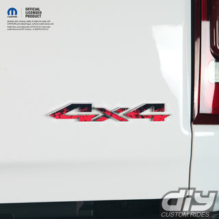 RAM 4x4 Emblem Overlay Decals RED FIRE FLAMES Fits 2009-2023 1500-5500