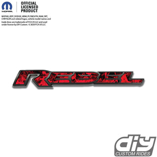 RAM Rebel Emblem Overlay Decals Red Flames Fits 2015-2024