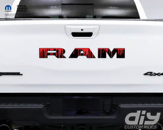 RAM Tailgate Emblem Overlay Decals Red Dripping Fits 2009-2025 Trucks