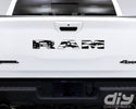 RAM Tailgate Emblem Overlay Decals Grayscale American Flag Fits 2009-2023 Trucks