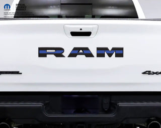 RAM Tailgate Letters Premium Vinyl Overlay Decals Thin Blue Line Fits 2009-2025 Trucks
