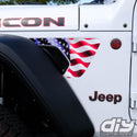 Jeep Fender Vent Vinyl "American Flag" Decals Fits 2018-2024 Wrangler JL & Gladiator