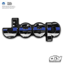 Jeep Emblem Overlay Decals - Thin Blue Line American Flag