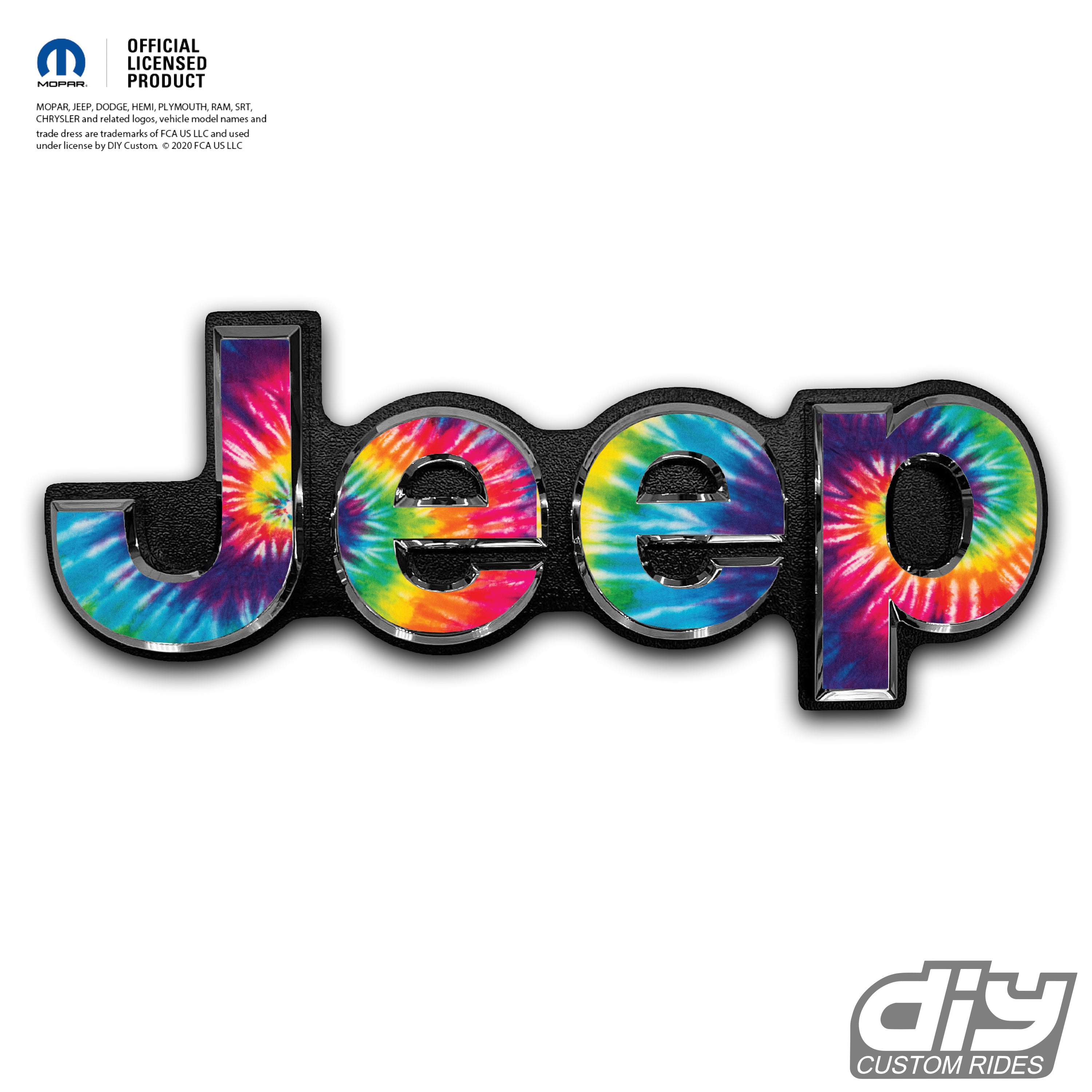 Jeep Premium Vinyl Emblem Overlay Decals - Tie Dye | DIY Custom Rides