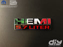 RAM 1500 HEMI Fender Emblem Overlay Decals (Pair) ITALIAN FLAG Fits 2013-2023