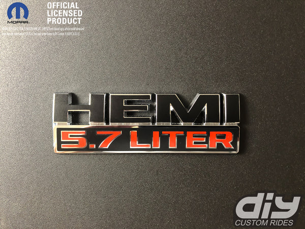 RAM 1500 HEMI Fender Emblem Overlay Decals (Pair) SATIN BLACK Fits 2013-2023