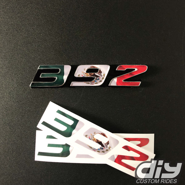 392 Fender Emblem Overlay Decals L&R MEXICAN FLAG Fits Dodge Challenge ...