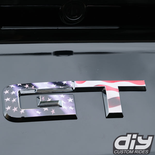 GT American Flag Rear Emblem Overlay Decal Fits 2015-2023 Mustang GT