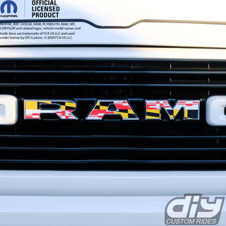 RAM Grill Emblem Overlay Decals MARYLAND STATE FLAG Fits 2019-2024 1500-5500