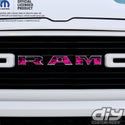 RAM Grill Emblem Overlay Decals PINK FIRE FLAMES Fits 2019-2024 1500-5500