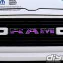 RAM Grill Emblem Overlay Decals PURPLE FLAMES Fits 2019-2024 1500-5500