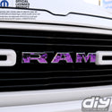 RAM Grill Emblem Overlay Decals PURPLE FLAMES Fits 2019-2024 1500-5500