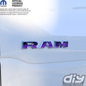 RAM Door x2 Emblem Overlay Decals L&R Purple FIRE FLAMES Fits 2019-2024 RAM Trucks