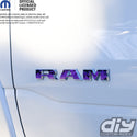 RAM Door x2 Emblem Overlay Decals L&R Purple FIRE FLAMES Fits 2019-2025 RAM Trucks