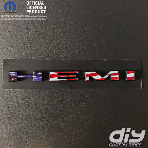 Dodge HEMI Fender Emblem Insert Decal L&R AMERICAN FLAG Fits 2019-2023 Challenger Charger Durango