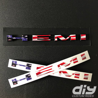 Dodge HEMI Fender Emblem Insert Decal L&R AMERICAN FLAG Fits 2019-2023 Challenger Charger Durango