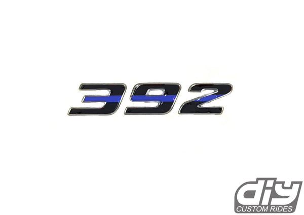 392 Fender Emblem Overlay Decals L&R THIN BLUE LINE Fits Dodge Challenger Charger 300