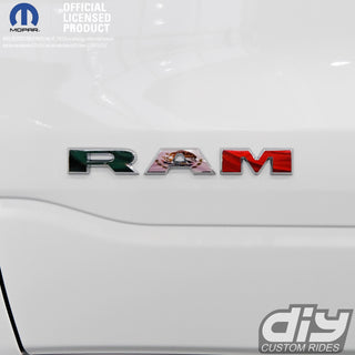 RAM Door x2 Emblem Overlay Decals L&R MEXICAN FLAG Fits 2019-2025 RAM Trucks