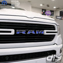 RAM Grill Emblem Overlay Decals BLUE FLAMES Fits 2009-2024 1500-5500