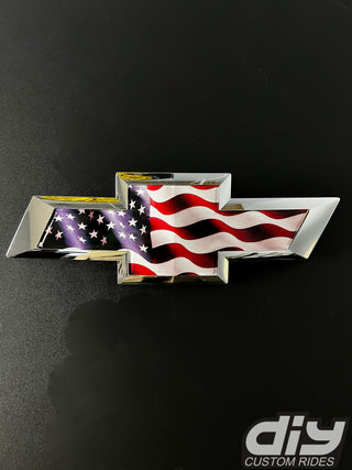 American Flag Grill Emblem Overlay Premium Vinyl Decal Fits 2014-2019 Chevrolet Silverado