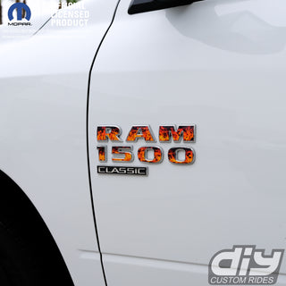 RAM Classic 1500-3500 Door Emblem Decals REAL FIRE FLAMES Fits 2009-2023