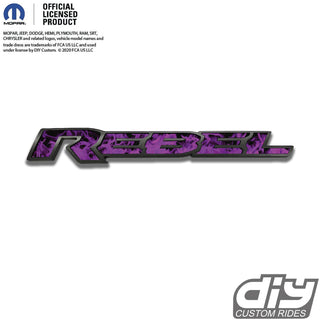 RAM Rebel Emblem Overlay Decals Purple Flames Fits 2019-2023